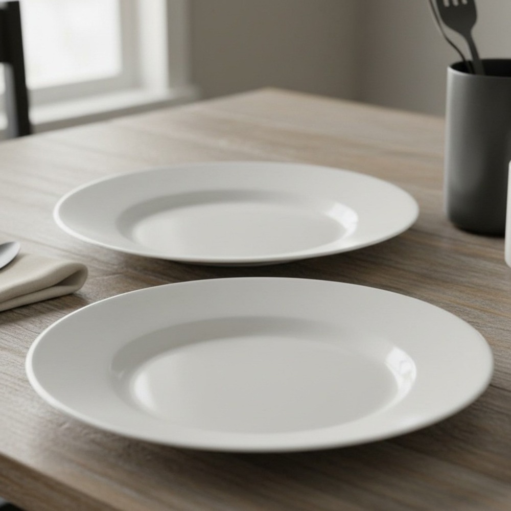 Pottery Barn Great White Salad Plates Set of 2 White Stoneware Rimmed